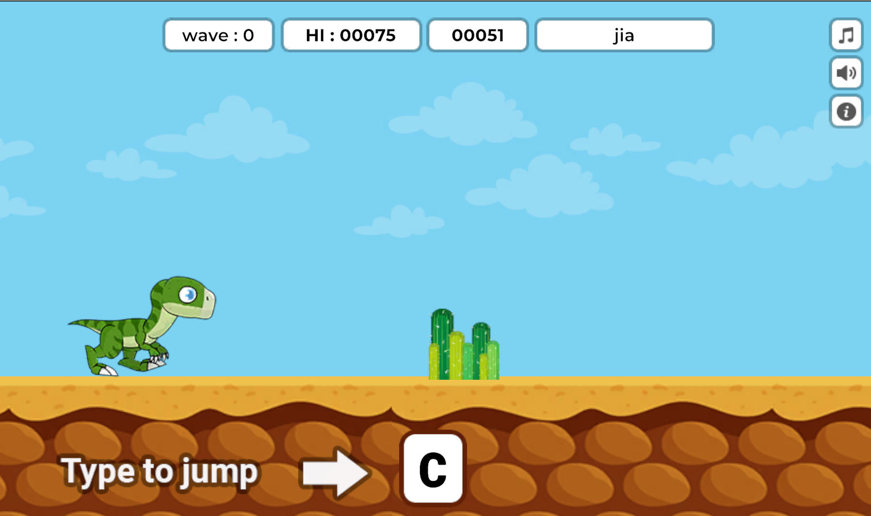 typing dinosaur screenshot | play free online