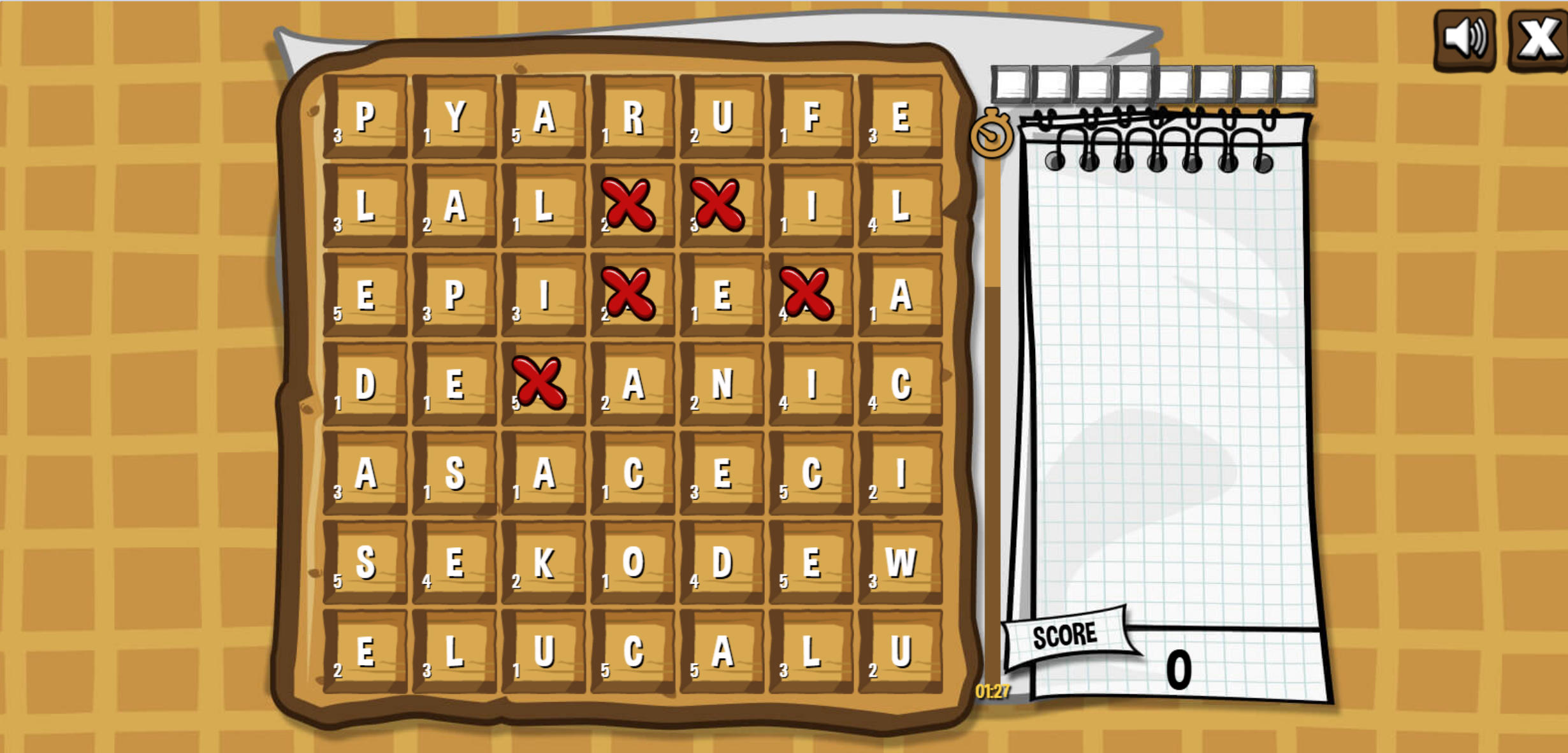 words_waffle screenshot | play free online
