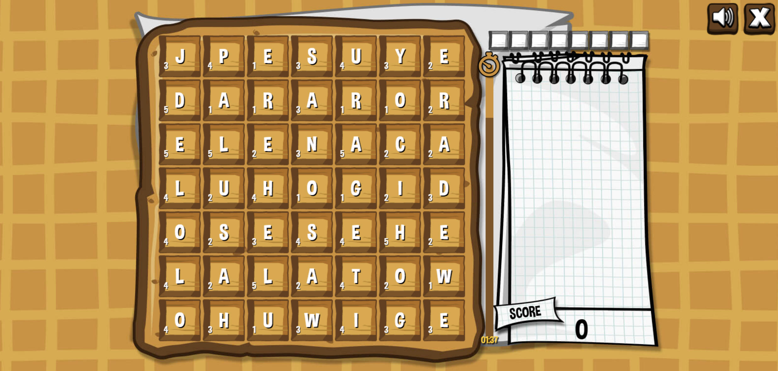 words_waffle screenshot | play free online